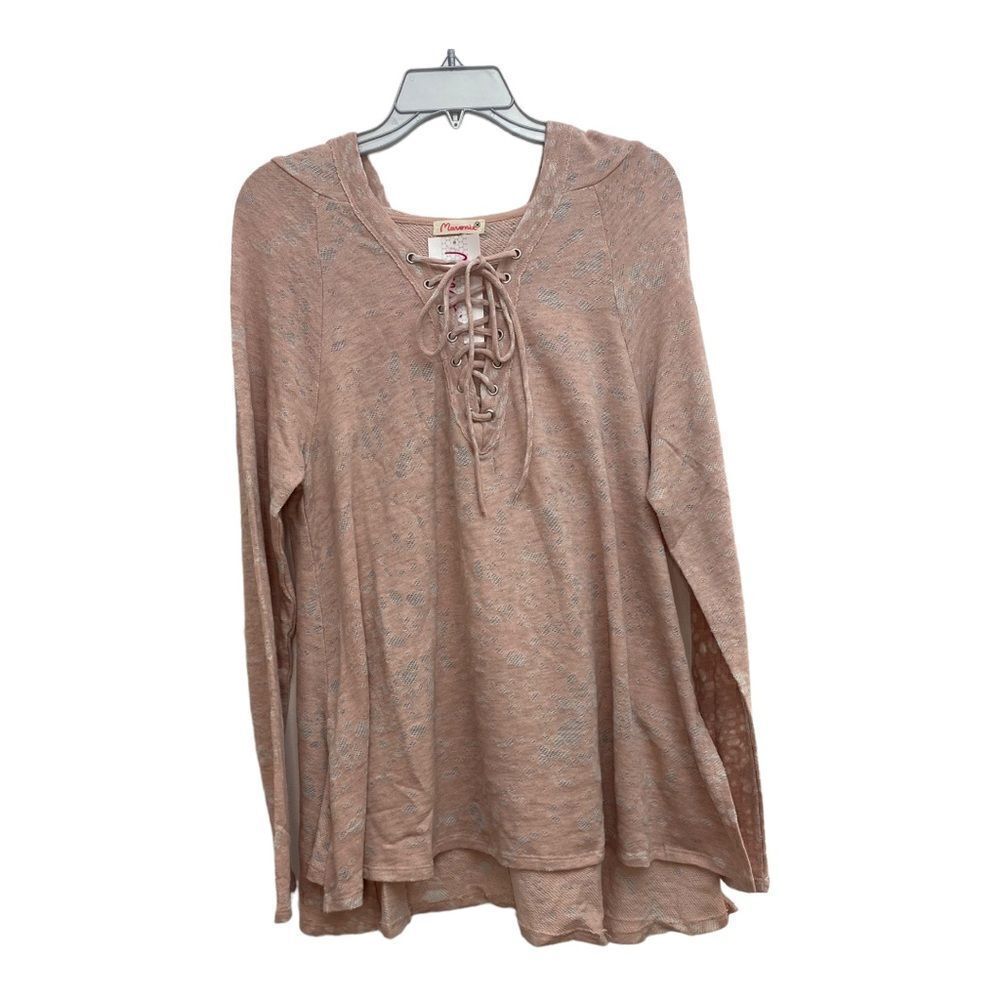 NWT Maronie x Revolve oversized lace up long sleeve pullover hoodie size M
